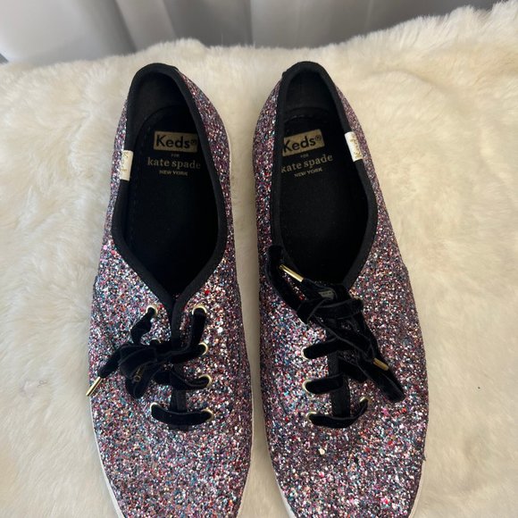Kate Spade Keds GLITTER PINK MULTI - Womens USA 9.5 - WF61654 - Picture 3 of 9